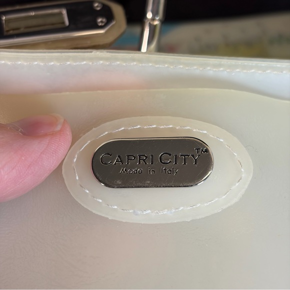 Capri City Made in Italy Novelty Top Handle Bag Italian Coastal Scene - Picture 2 of 9